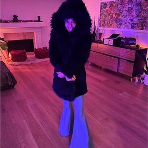 Spirithoods Black Wolf Faux Fur Coat